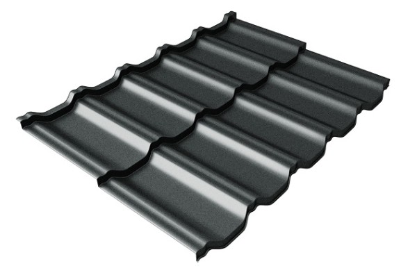 Металлочерепица модульная Квинта Uno Grand Line c 3D резом 0,5 GreenСoat Pural Matt RR2Н3 (RAL 7016 антрацитово-серый) купить в Шахунье