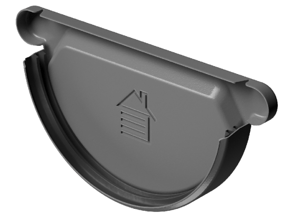 Заглушка желоба D125 Döcke STAL PREMIUM Графит, (RAL 7024) купить в Шахунье