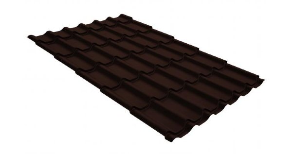Металлочерепица классик GL 0,5 GreenCoat Pural RR 887 шоколадно-коричневый (RAL 8017 шоколад) купить в Шахунье
