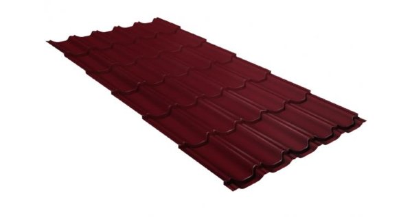 Металлочерепица квинта плюс GL 0,5 Satin RAL 3005 красное вино купить в Шахунье
