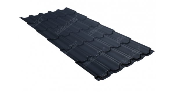 Металлочерепица квинта плюс GL 0,5 Satin RAL 7024 мокрый асфальт купить в Шахунье