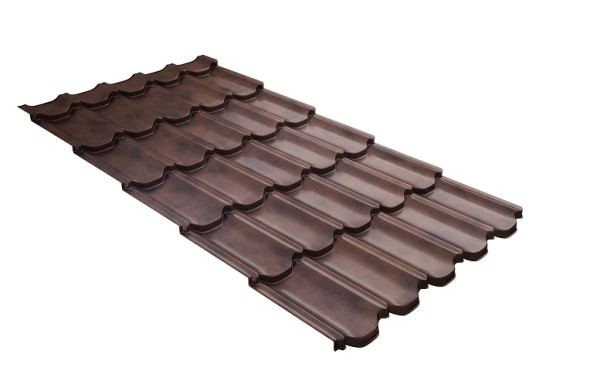 Металлочерепица квинта плюс с  3D резом 0,45 Safari Twincolor Brown купить в Шахунье