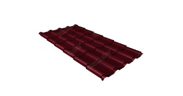 Металлочерепица камея 0,45 Drap RAL 3005 красное вино купить в Шахунье