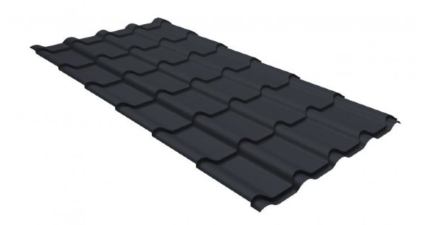 Металлочерепица камея GL 0,5 GreenCoat Pural matt RR 23 темно-серый (RAL 7024 мокрый асфальт) купить в Шахунье