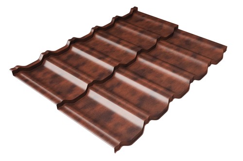 Металлочерепица модульная Квинта Uno Grand Line c 3D резом 0,45 Safari Twincolor Brown купить в Шахунье