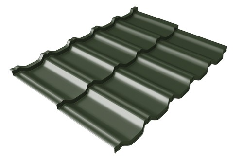 Металлочерепица модульная Квинта Uno Grand Line c 3D резом 0,5 GreenСoat Pural RR 11 темно-зеленый (RAL 6020 хромовая зелень) купить в Шахунье