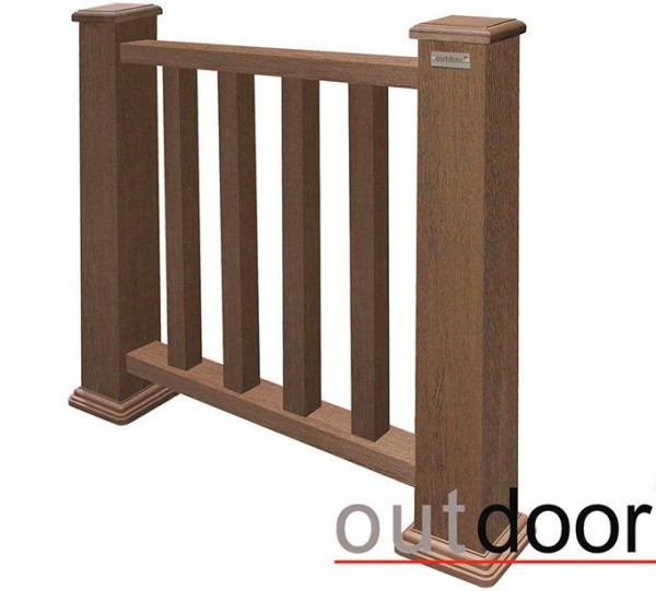 Ограждение из ДПК Outdoor Классик 3D STORM коричневый микс купить в Шахунье