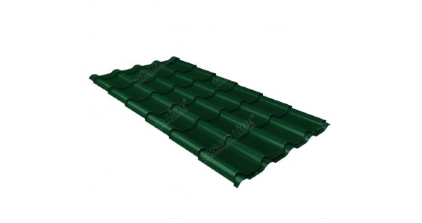 Металлочерепица камея 0,5 Satin RAL 6005 зеленый мох купить в Шахунье
