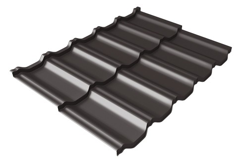 Металлочерепица модульная Квинта Uno Grand Line c 3D резом 0,5 Satin Мatt RR 32 темно-коричневый купить в Шахунье