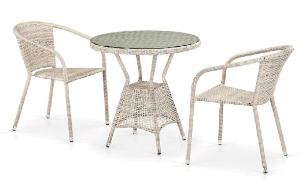 Комплект плетеной мебели AFINA из иск. ротанга T705ANT/Y137C-W85 Latte 2Pcs купить в Шахунье