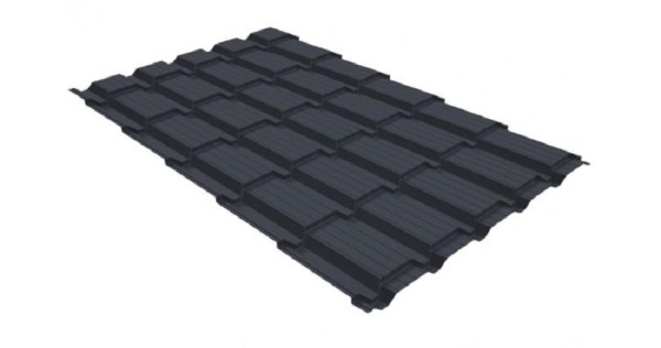 Металлочерепица GL квадро профи 0,5 GreenCoat Pural RR 23 темно-серый (RAL 7024) мокрый асфальт купить в Шахунье