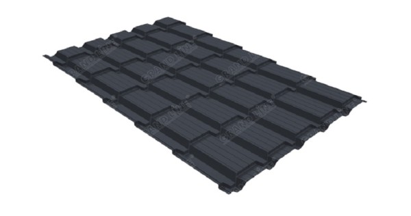 Металлочерепица GL квадро профи 0,5 Satin RAL 7024 мокрый асфальт купить в Шахунье