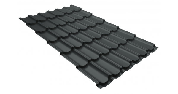 Металлочерепица квинта плюс 0,5 GreenCoat Pural Matt RR 23 темно-серый (RAL 7024 мокрый асфальт) купить в Шахунье