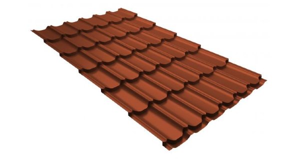 Металлочерепица квинта плюс 0,5 GreenCoat Pural RR 750 кирпично-красный (RAL 8004 терракота) купить в Шахунье